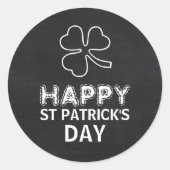 Chalkboard Shamrock, St Patrick's Day Ronde Sticker (Voorkant)