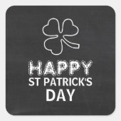 Chalkboard Shamrock, St Patrick's Day Vierkante Sticker (Voorkant)