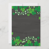 Chalkboard Shamrock St. Patrick's Party Uitnodigin Kaart (Achterkant)