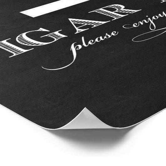 Chalkboard Sigar Bar-teken Poster (Hoek)