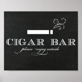 Chalkboard Sigar Bar-teken Poster