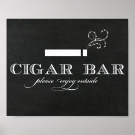 Chalkboard Sigar Bar-teken Poster