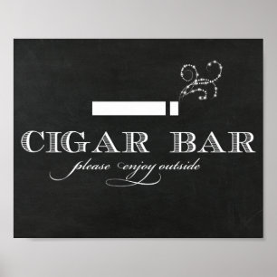 Chalkboard Sigar Bar-teken Poster