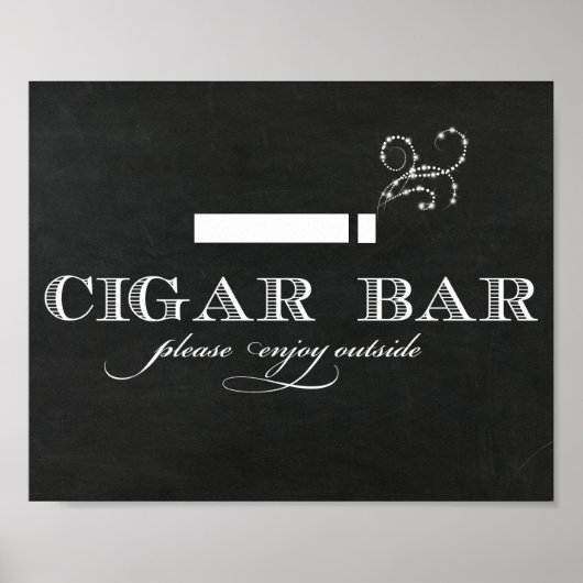 Chalkboard Sigar Bar-teken Poster (Voorkant)