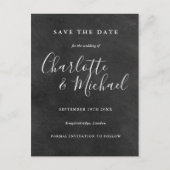 Chalkboard Signature Wedding Save the Date Kaart (Voorkant)