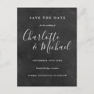 Chalkboard Signature Wedding Save the Date Kaart