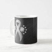 Chalkboard Silver Awareness Ribbon Koffiemok (Voorkant links)