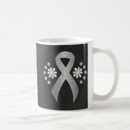 Chalkboard Silver Awareness Ribbon Koffiemok