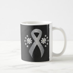 Chalkboard Silver Awareness Ribbon Koffiemok