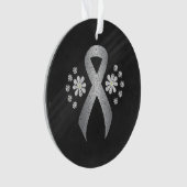 Chalkboard Silver Awareness Ribbon Ornament (voorkant)