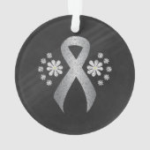 Chalkboard Silver Awareness Ribbon Ornament (achterkant)