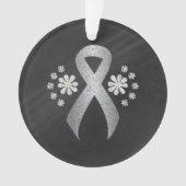 Chalkboard Silver Awareness Ribbon Ornament (voorkant)