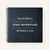 Chalkboard Silver Bar Mitzvah Gastenboek Notitiebo Notitieboek (Voorkant)