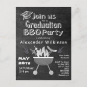 Chalkboard Simple Afstuderen BBQ Party Invitation Briefkaart (Voorkant)