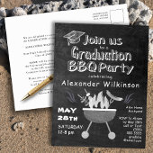 Chalkboard Simple Afstuderen BBQ Party Invitation Briefkaart