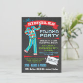 Chalkboard Singles Pajama Party Kaart (Staand voorkant)