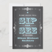 Chalkboard Sip en See Baby BoyInvitation Kaart (Voorkant)