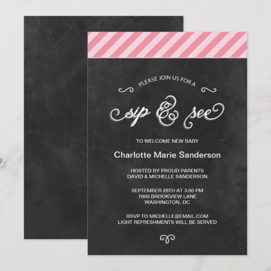 Chalkboard Sip en See Kaart (Voorkant / Achterkant)