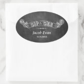 Chalkboard Sip en See Party Baby Ovale Sticker (Tas)