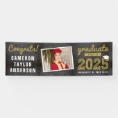 Chalkboard Sketch 2025 Congrats Foto Afstuderen Spandoek (Horizontaal)