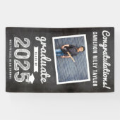 Chalkboard Sketch 2025 Foto Afstudeerfeest Spandoek (Horizontaal)