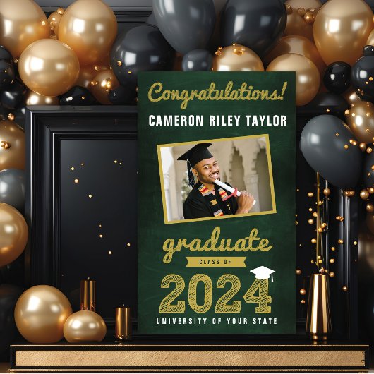 Chalkboard Sketch 2025 Foto Afstudeerfeest Spandoek