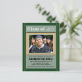 Chalkboard Sketch Afstuderen Briefkaart (groen) (Staand voorkant)