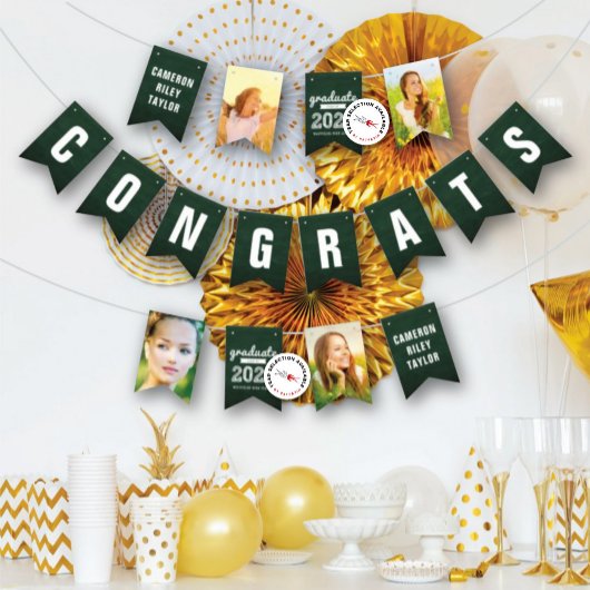 Chalkboard sketch klasse van 2025 foto Afstudeerde Vlaggetjes