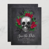 Chalkboard Skull Gothic Halloween Save the Date (Voorkant / Achterkant)