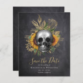 Chalkboard Skull Gothic Halloween Save the Date (Voorkant / Achterkant)