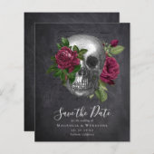 Chalkboard Skull Gothic Halloween Save the Date (Voorkant / Achterkant)