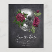 Chalkboard Skull Gothic Halloween Save the Date (Voorkant)
