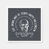 Chalkboard Skull Persoonlijke halloween Partij Servet (Voorkant)