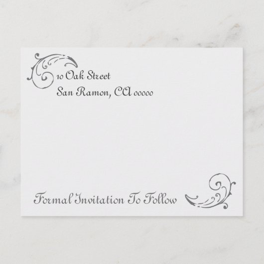  Chalkboard slaat de datum op Aankondigingskaart (Achterkant)