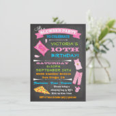 Chalkboard Sleepover Slumber Party Spa Birthday Kaart (Staand voorkant)