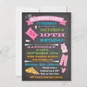 Chalkboard Sleepover Slumber Party Spa Birthday Kaart (Voorkant)