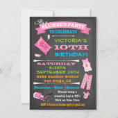 Chalkboard Sleepover Slumber Party Spa Birthday Kaart (Voorkant)