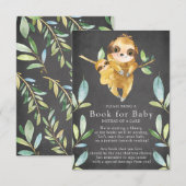 Chalkboard Sloth Baby shower Boek voor Baby Kaart (Voorkant / Achterkant)