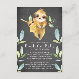 Chalkboard Sloth Baby shower Boek voor Baby Kaart