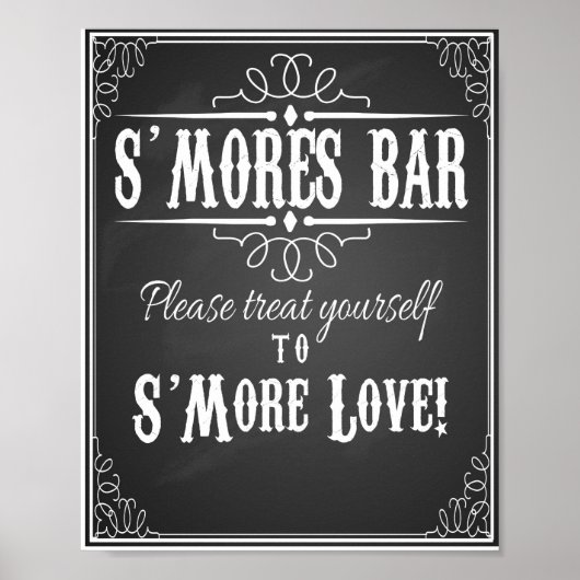 Chalkboard S'more Bar bruiloft party print (Voorkant)