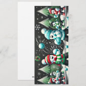 Chalkboard sneeuwbal vecht kerst Kaart voor jongen (Voorkant / Achterkant)