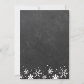 Chalkboard sneeuwvlokken rustieke verjaardagsfeest kaart (Achterkant)