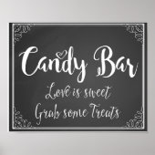 Chalkboard Snoep Bar Love is snoepje bruiloft Poster (Voorkant)