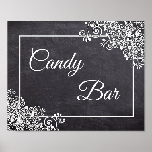 Chalkboard Snoep Bar Poster (Voorkant)