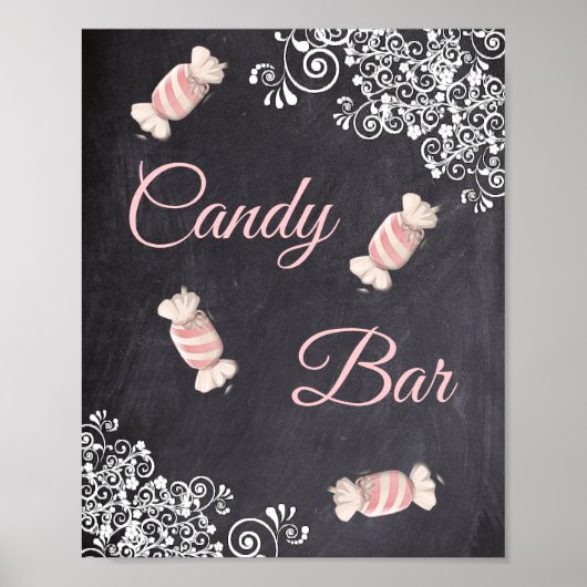 Chalkboard Snoep Bar Poster (Voorkant)