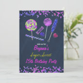 Chalkboard Snoep Land snoepjes krijt Doodles Party Kaart (Staand voorkant)