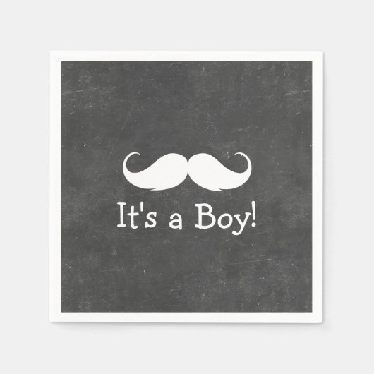 Chalkboard snor Het is een Boy Baby shower Servetten (Voorkant)