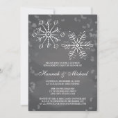 CHALKBOARD SNOWFLAKE COUPLES ENGAGTY KAART (Voorkant)