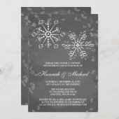 CHALKBOARD SNOWFLAKE COUPLES ENGAGTY KAART (Voorkant / Achterkant)