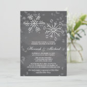CHALKBOARD SNOWFLAKE COUPLES WEDDING SHOWER KAART (Staand voorkant)